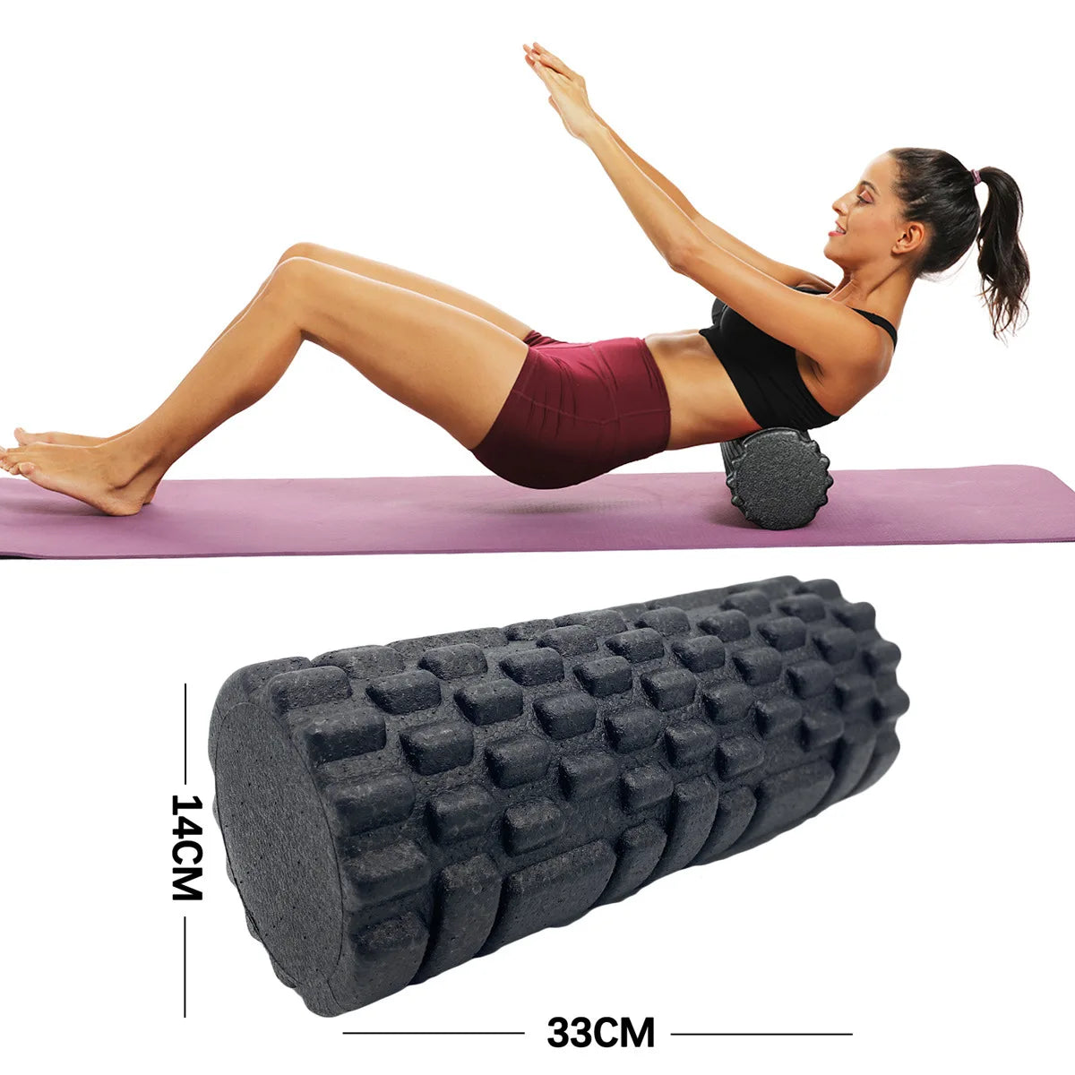 Wałek Piankowy 30/33 cm – Roller do Masażu, Jogi i Pilates, Regeneracja Mięśni